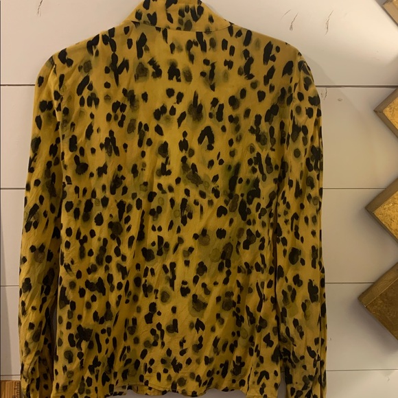 Anine Bing Silk Yellow and Black Cheetah Animal Print Shirt. Size S/P. EUC - Picture 5 of 5